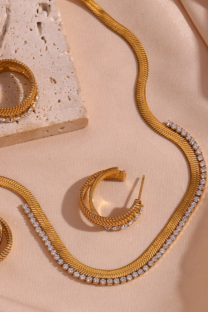 Inlaid Fishbone Pattern Spliced Necklace