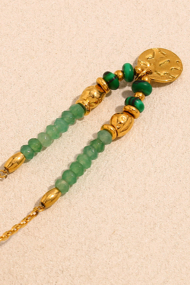 Jadeite beaded pendant necklace