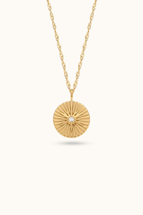Leaf pattern Sunshine pendant necklace