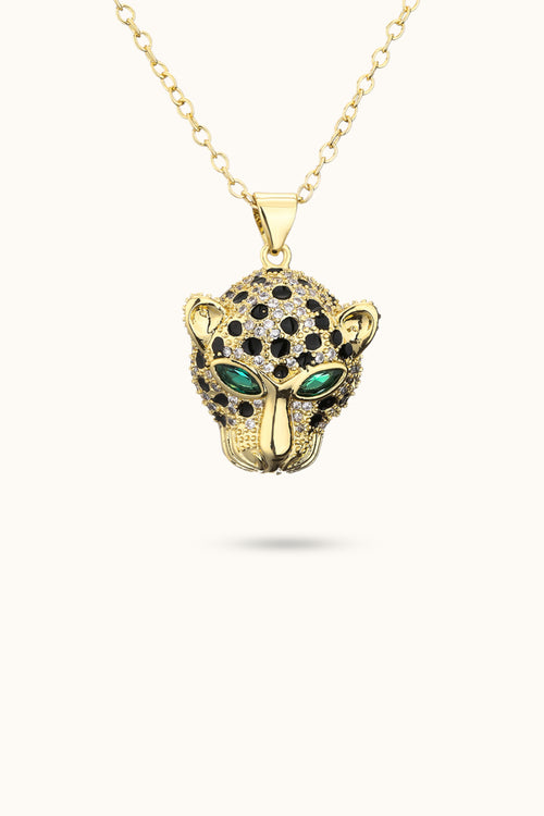 Leopard head pendant animal necklace