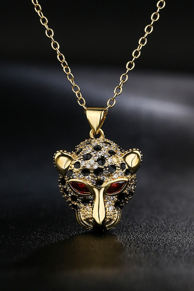 Leopard head pendant animal necklace