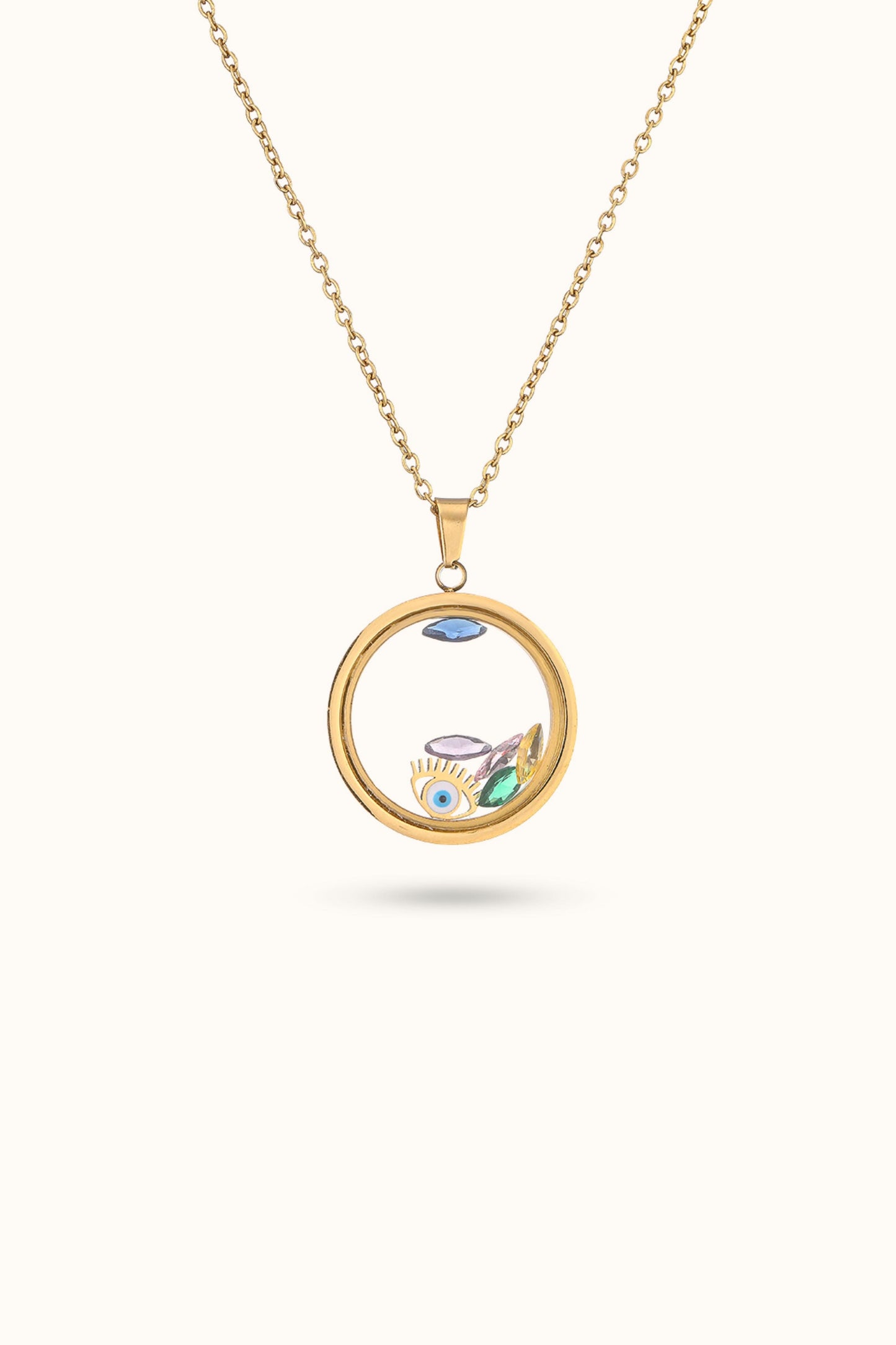Levitating Evil Eye Pendant Necklace