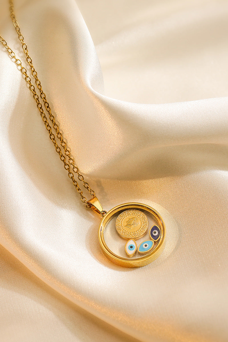 Levitating Evil Eye brain Pendant Necklace