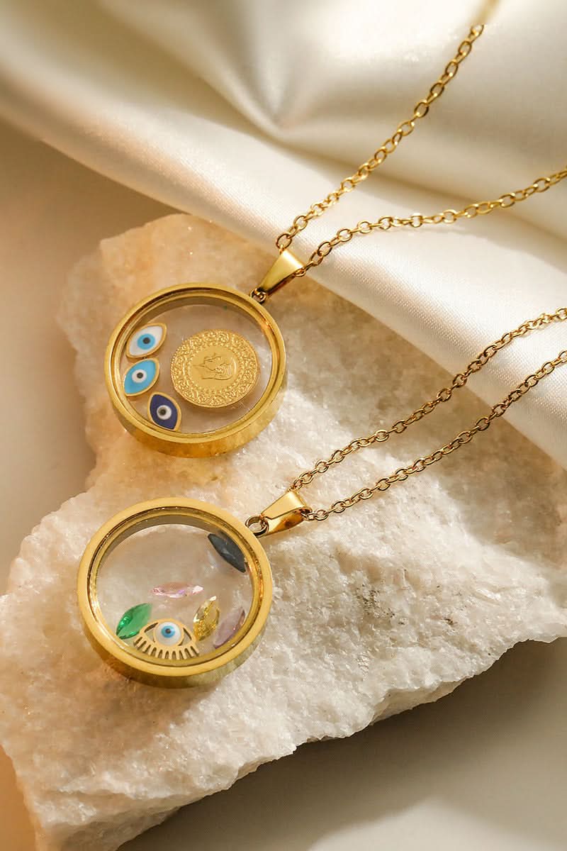 Levitating Evil Eye Pendant Necklace
