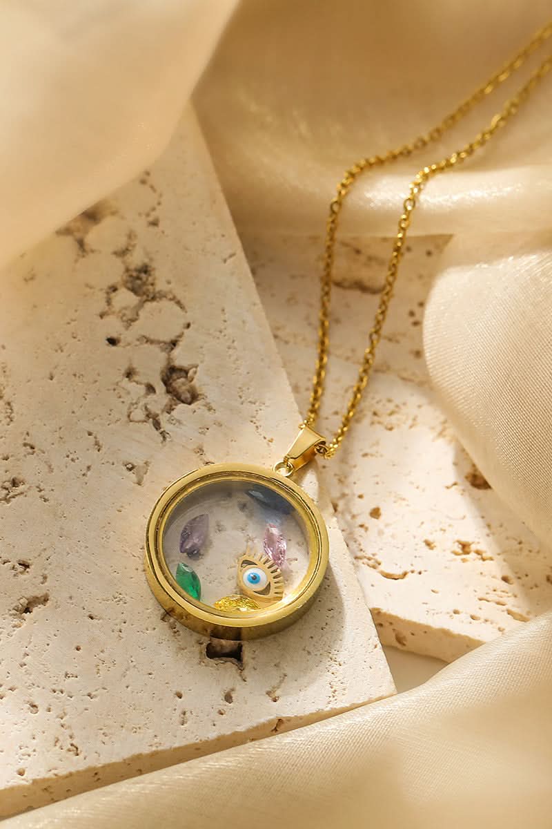 Levitating Evil Eye Pendant Necklace