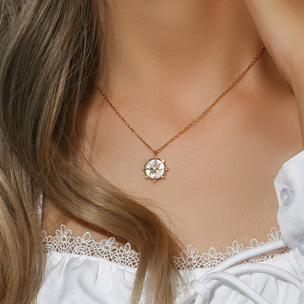 Lucky Wheel Pearl Pendant Necklace