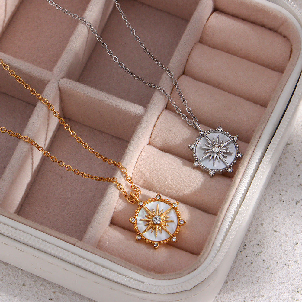 Lucky Wheel Pearl Pendant Necklace