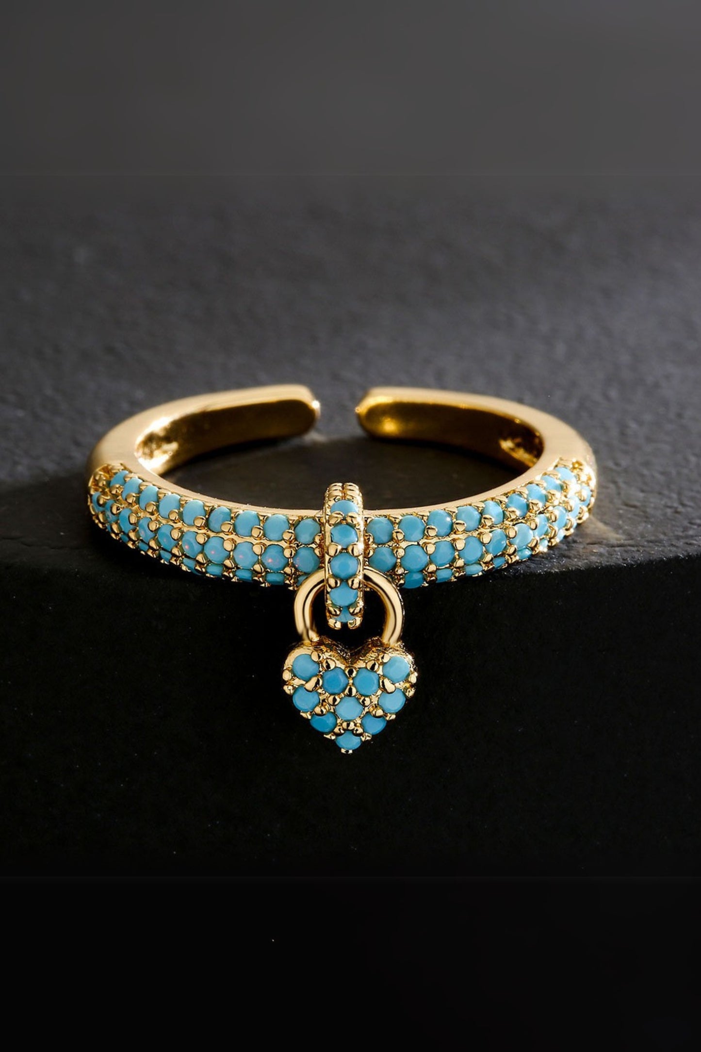 Micro-Paved Diamond Heart Ring