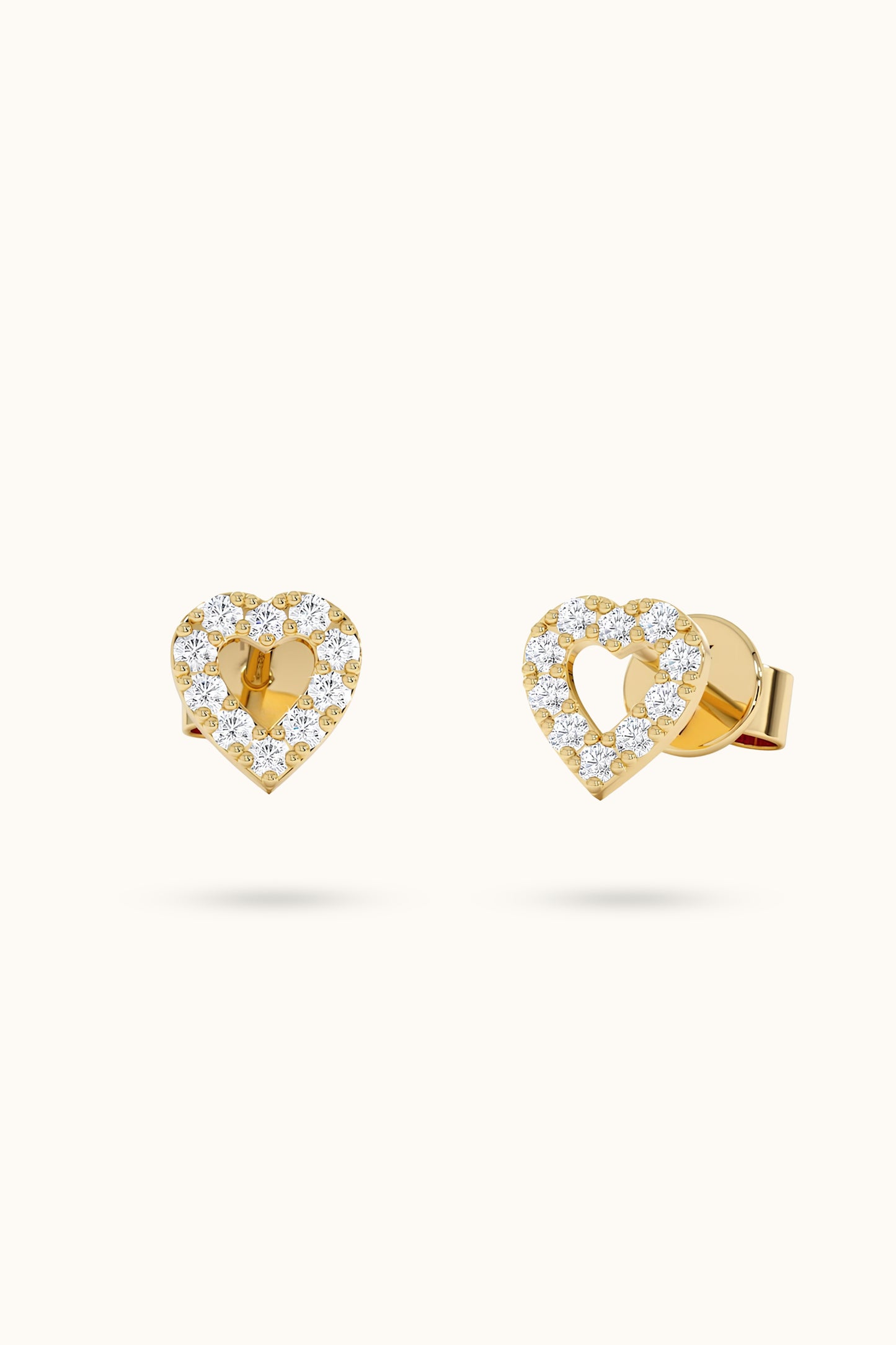 Mini Diamond hollow Heart Earrings