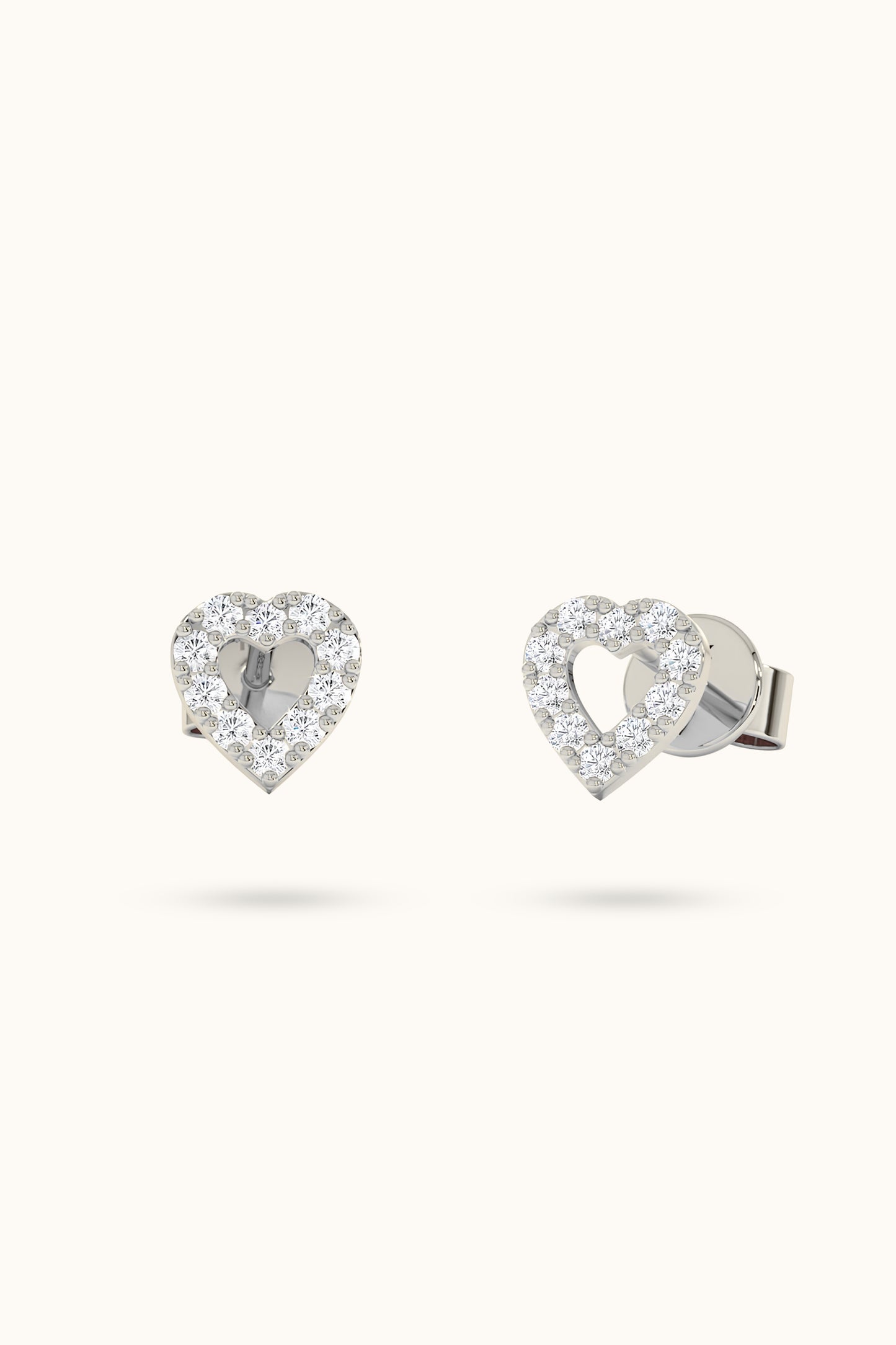 Mini Diamond hollow Heart Earrings