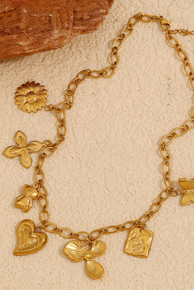 Mix-and-Match Love Heart and Sunflower Necklace