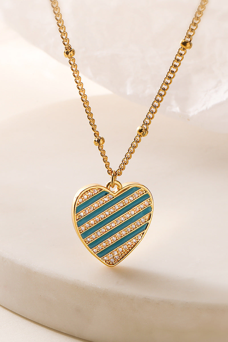 Diamond Turquoise  Pendant Necklace