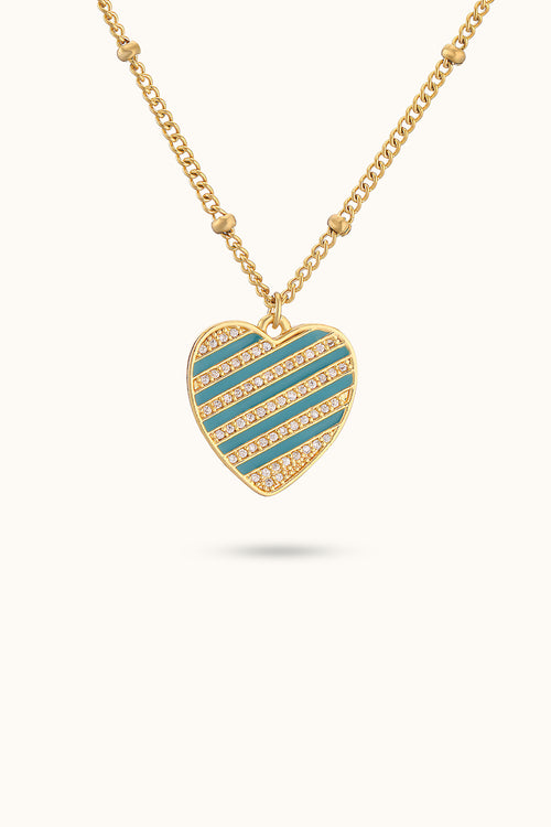 Diamond Turquoise  Pendant Necklace