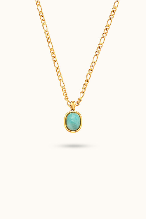 Natural Amazonite turquoise Pendant Necklace