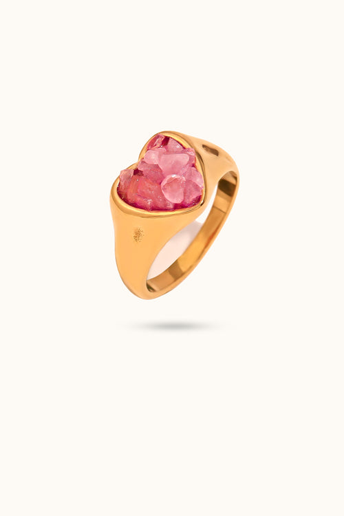 Natural crystal turquoise ring