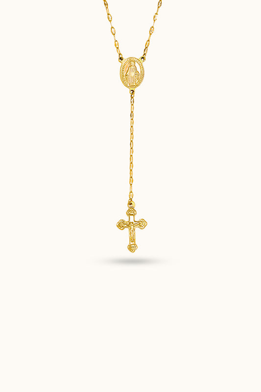 Necklace with a Virgin Mary cross pendant