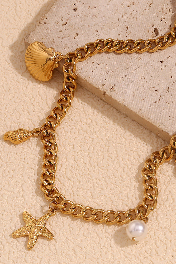 Ocean-themed Cuban link necklace