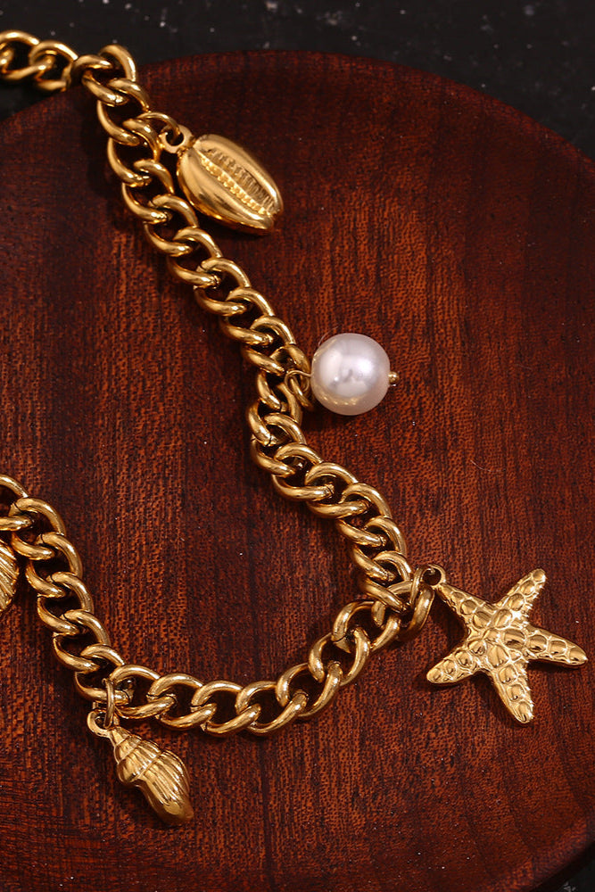 Ocean-themed Cuban link necklace