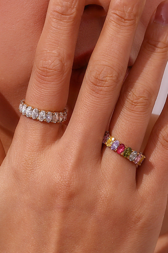 Oval Egg Colored Diamond Ring
