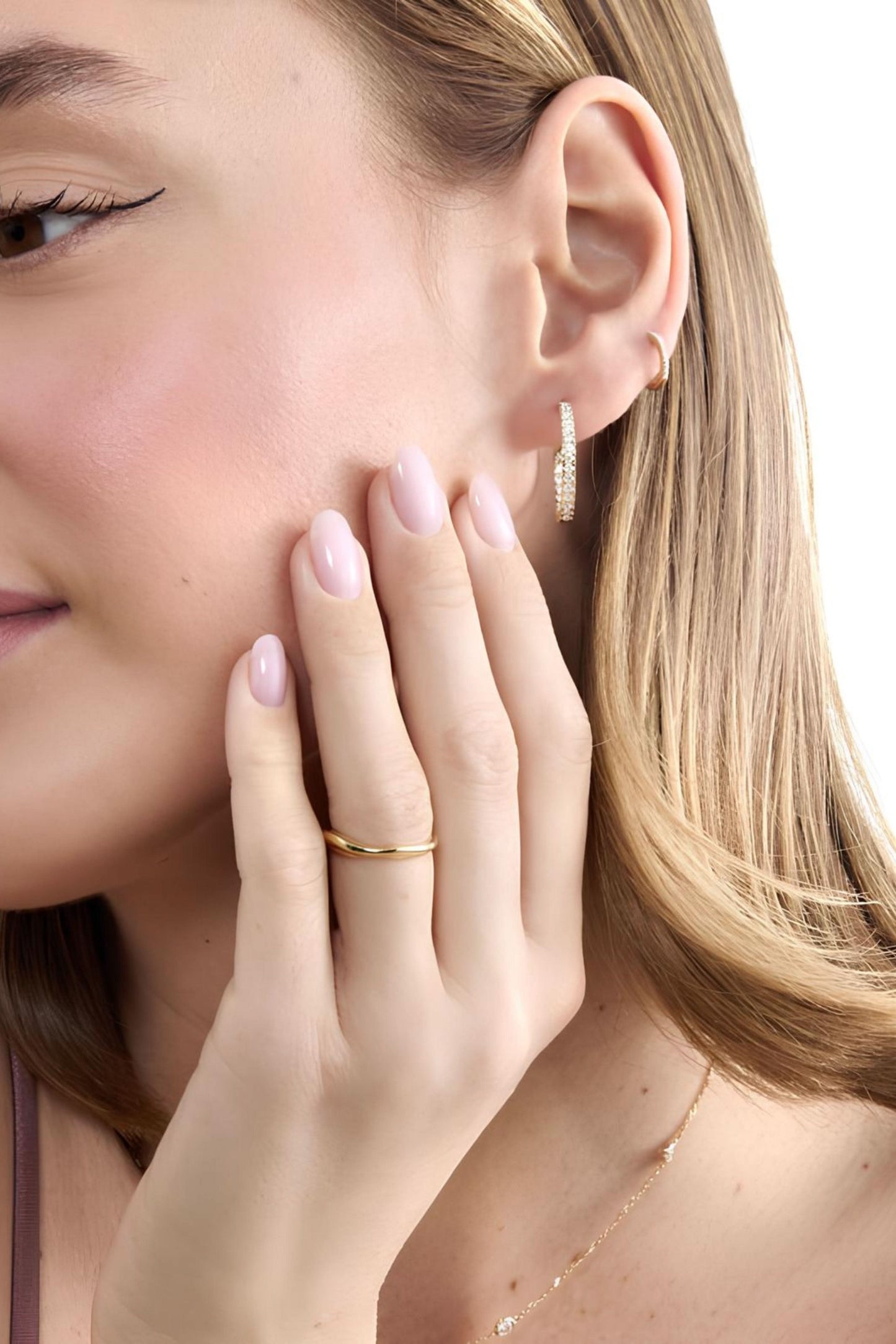 Pave Diamond Hoops Minimalist Earrings
