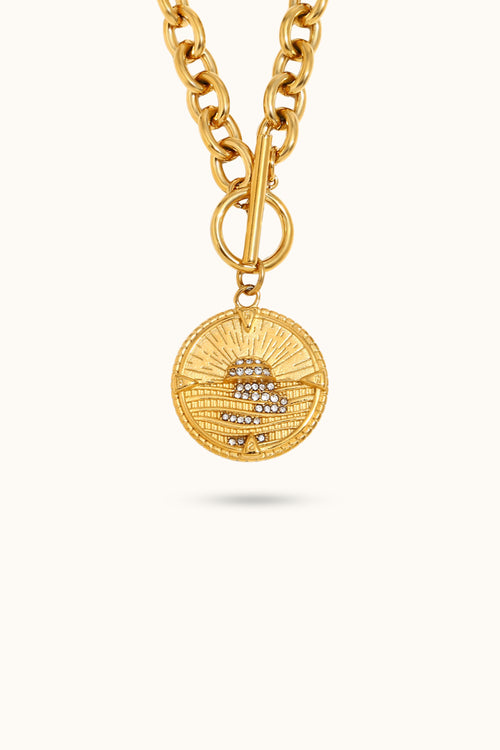 Roman Sun Pendant Necklace