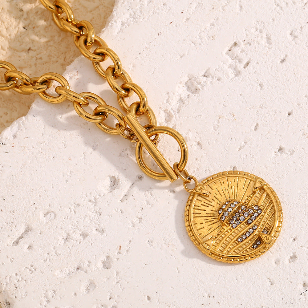Roman Sun Pendant Necklace