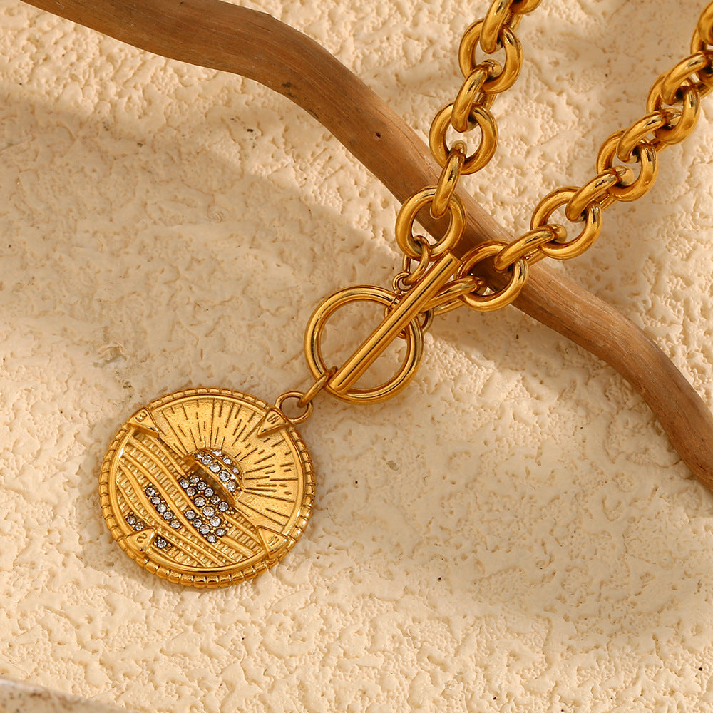Roman Sun Pendant Necklace