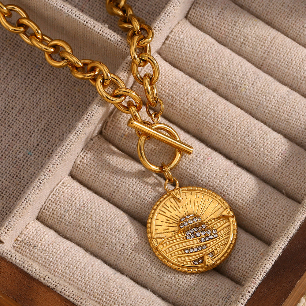 Roman Sun Pendant Necklace