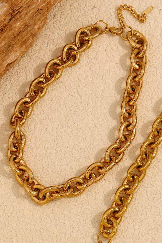 Round thick chain necklace