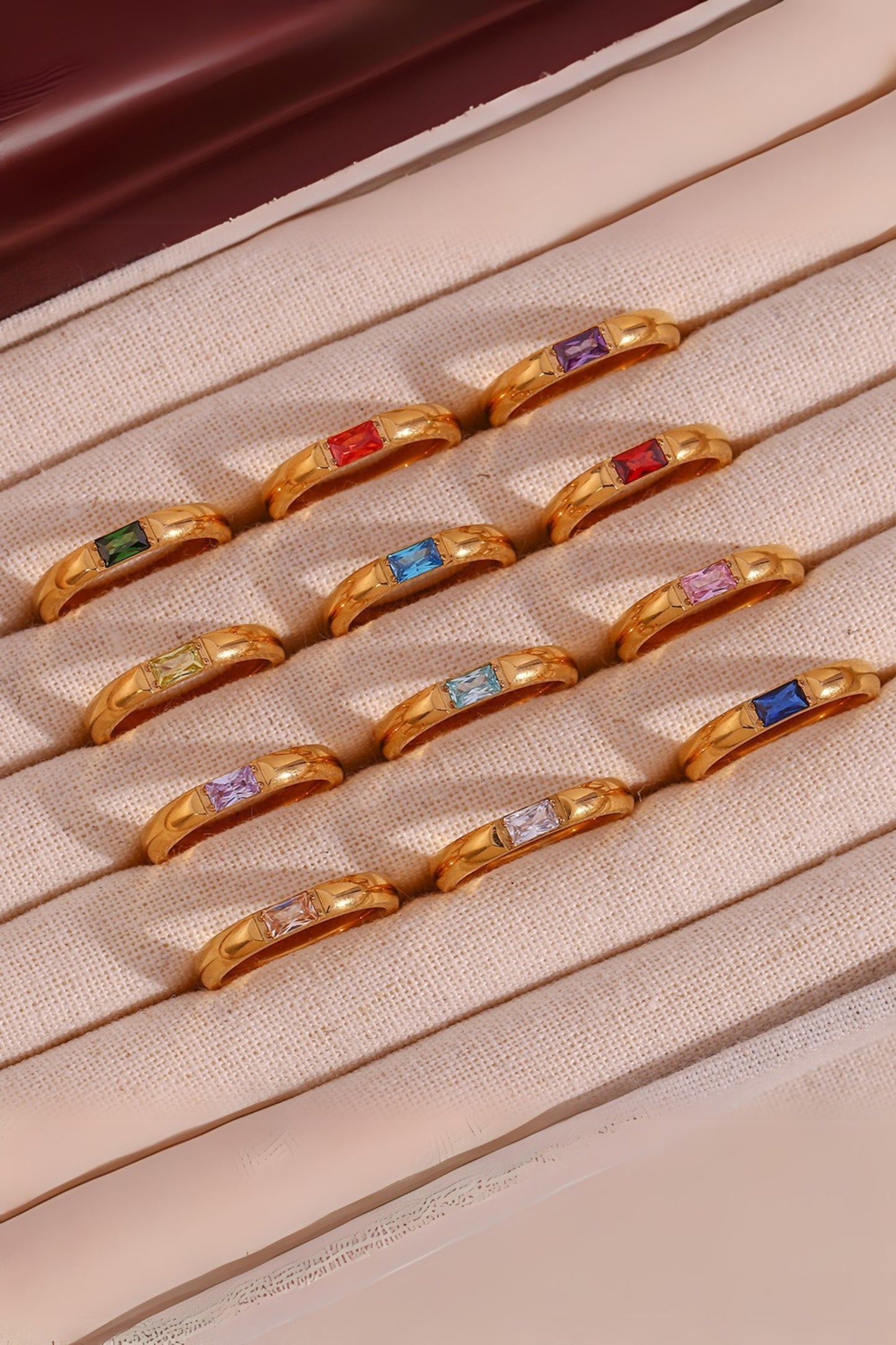 Single multi Birthstone Rings