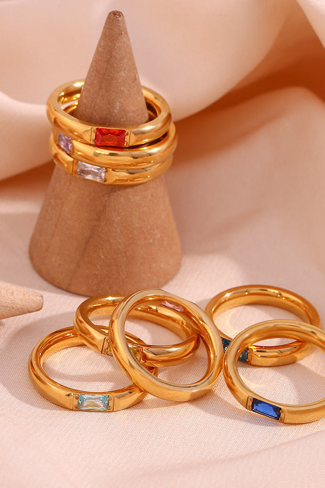 Single multi Birthstone Rings
