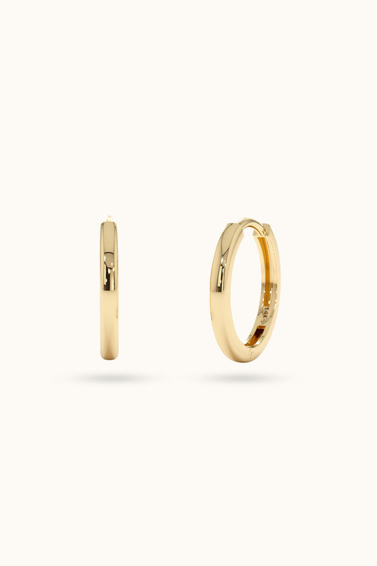 Small Plain Gold Huggie Earring