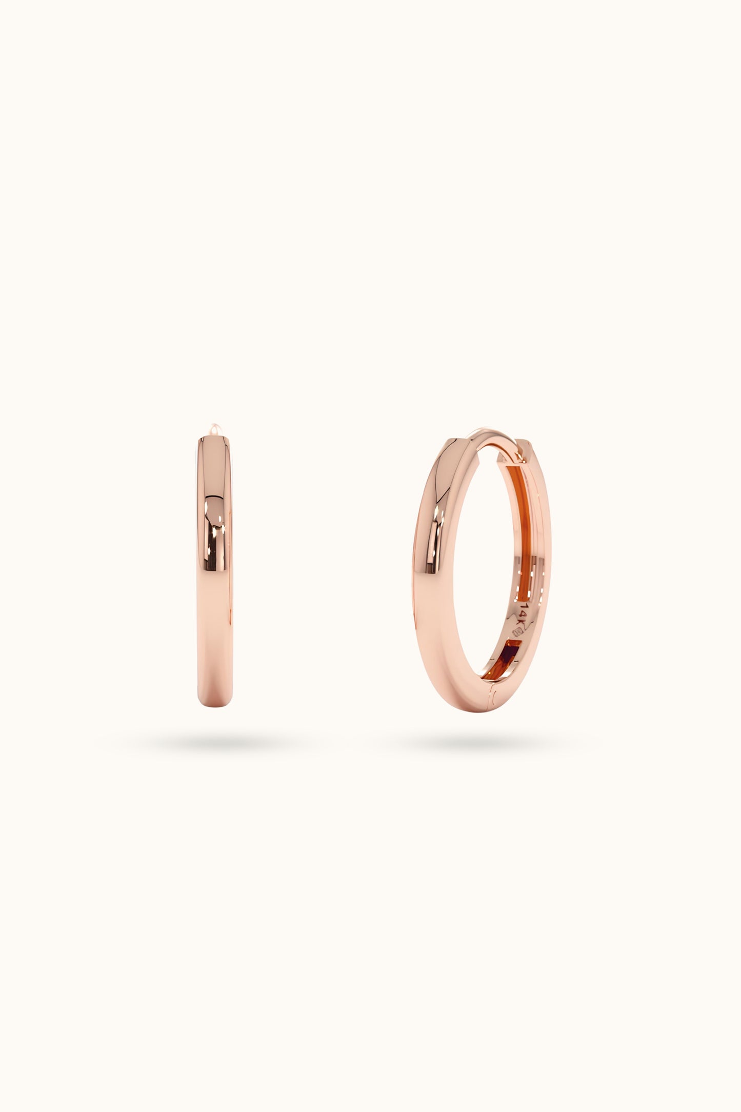 Small Plain Gold Huggie Earring