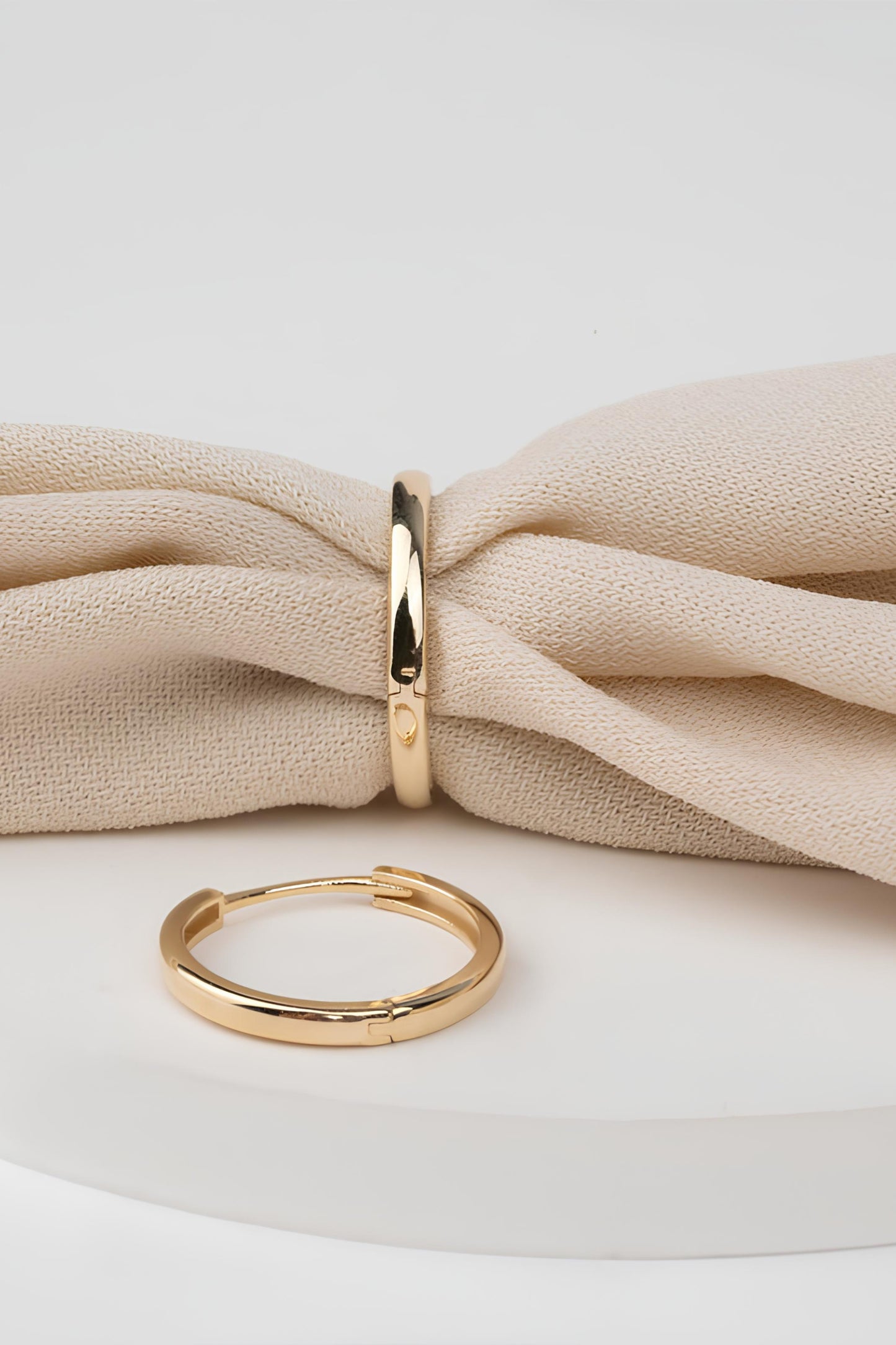 Small Plain Gold Huggie Earring