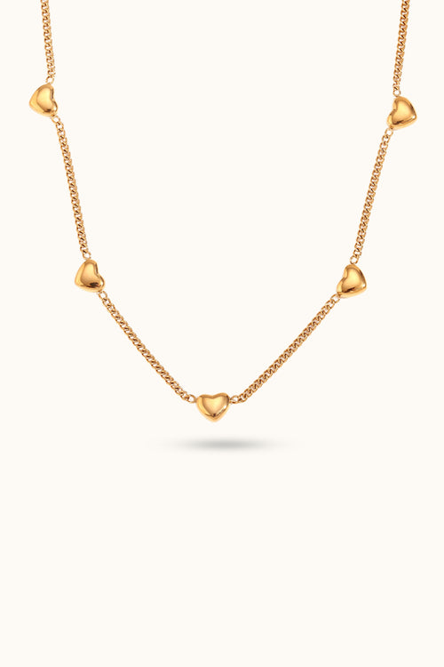 Small heart side chain necklace