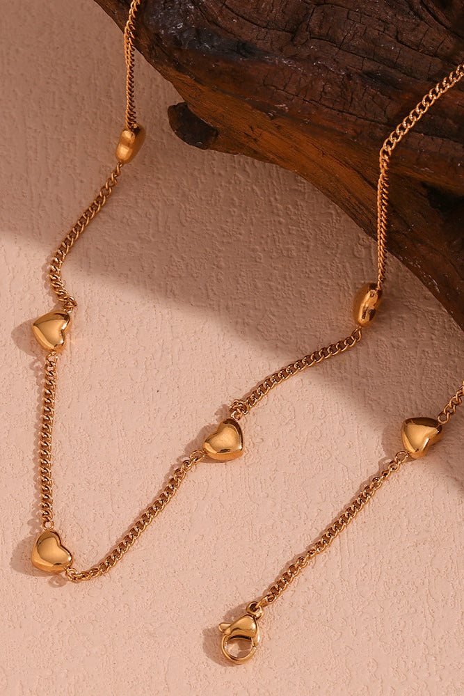 Small heart side chain necklace