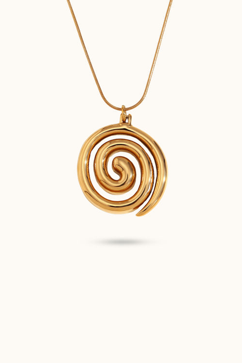 Snake Chain Swirl Pendant Necklace