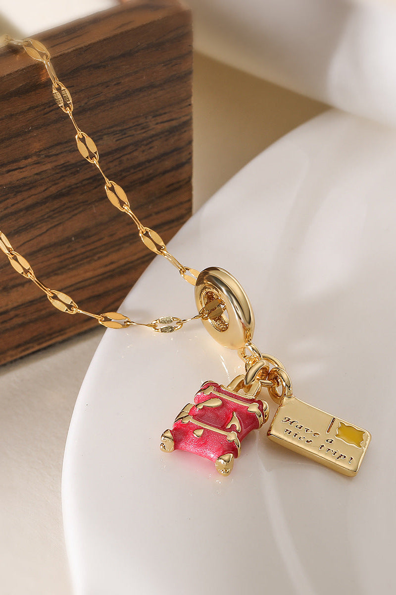 Stamp Postcard Pendant Necklace