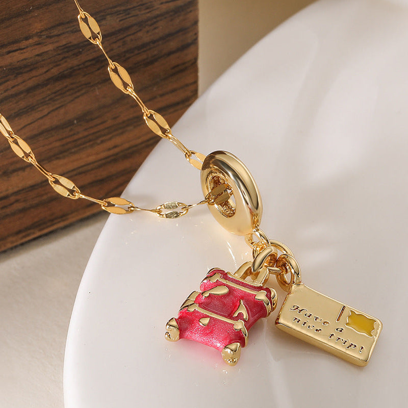 Stamp Postcard Pendant Necklace