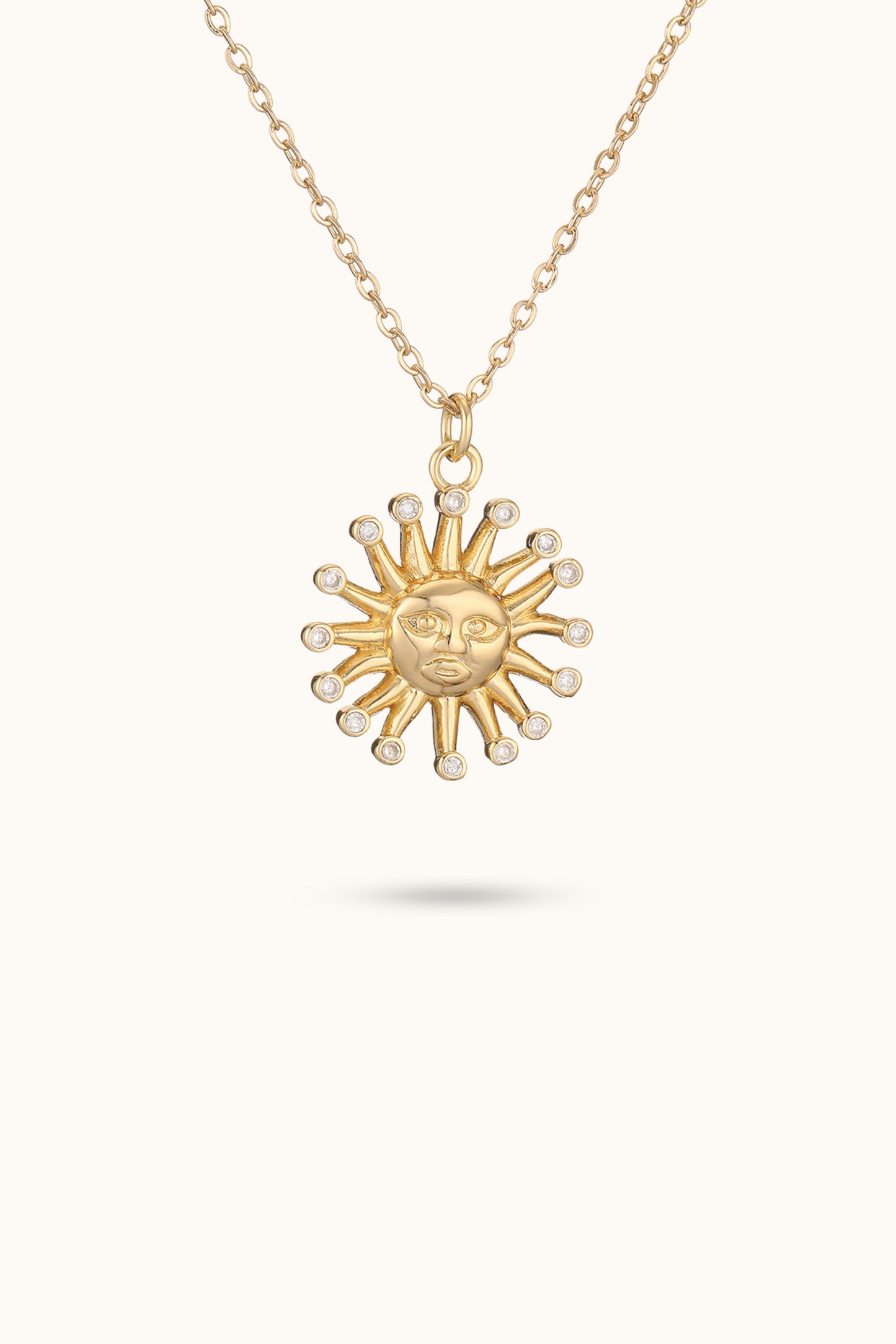 Sun Mask Brick Pendant Necklace