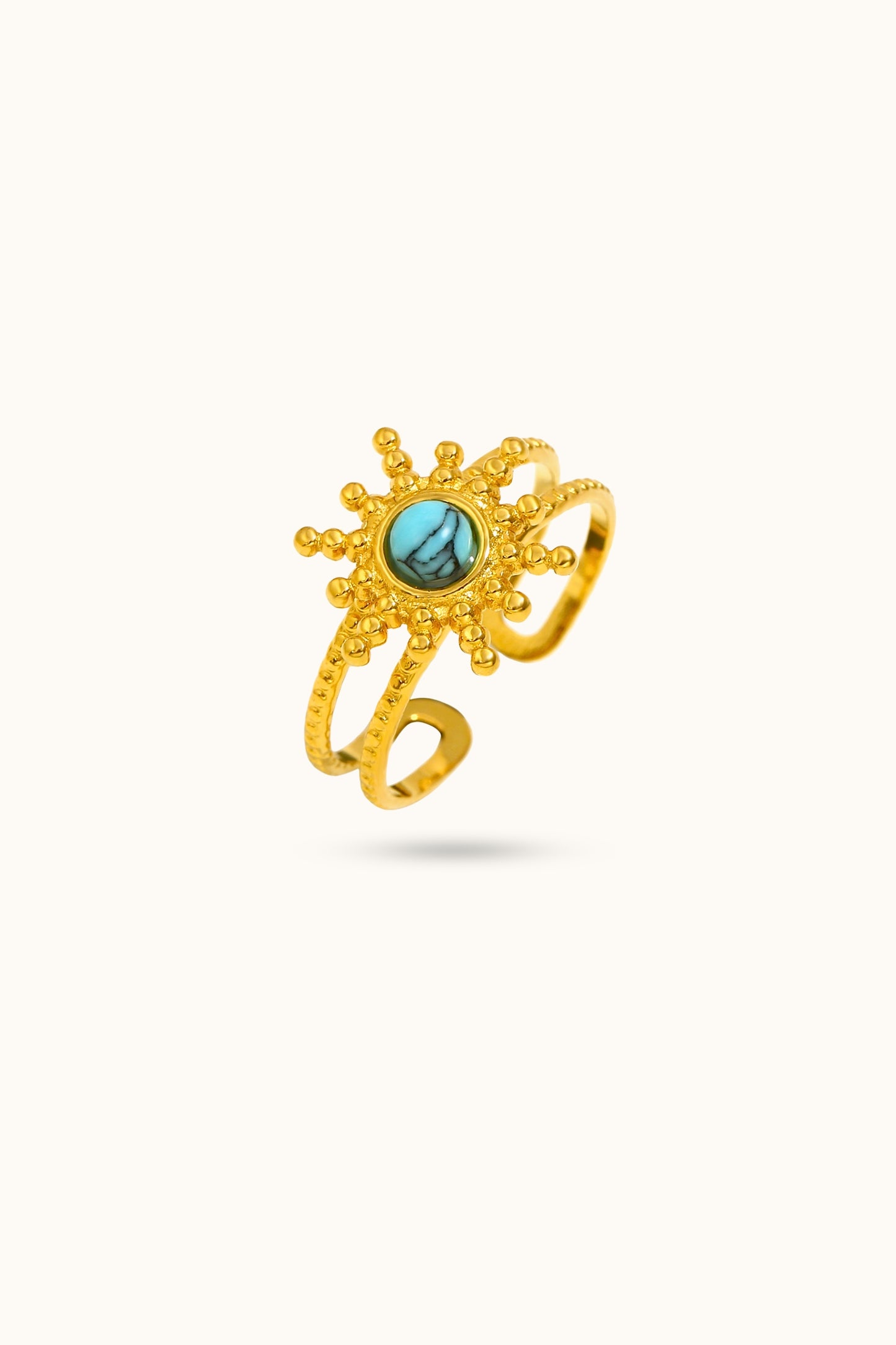Sun Natural Turquoise Ring
