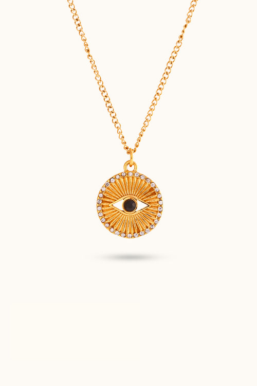 Sunburst all-seeing eye pendant necklace