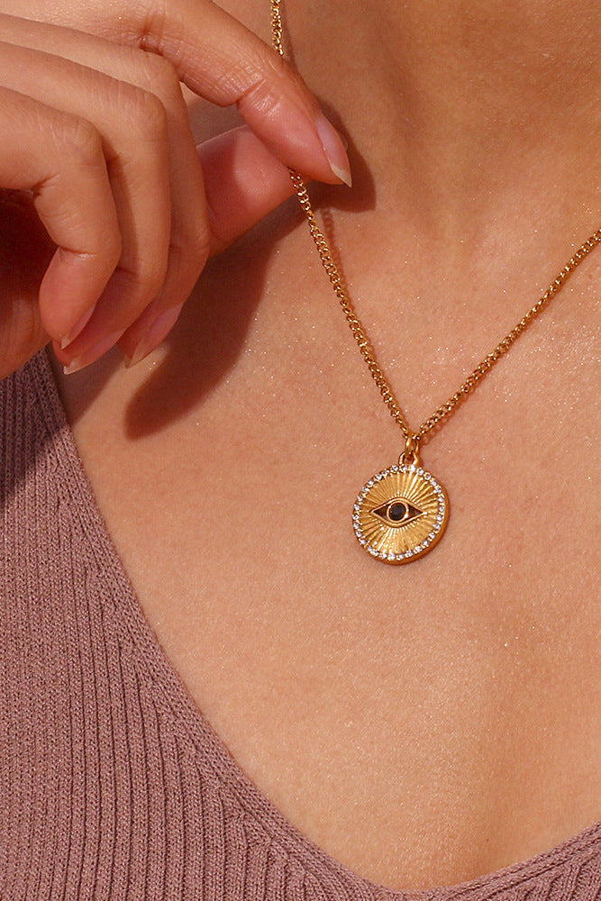 Sunburst all-seeing eye pendant necklace