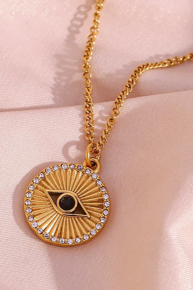 Sunburst all-seeing eye pendant necklace