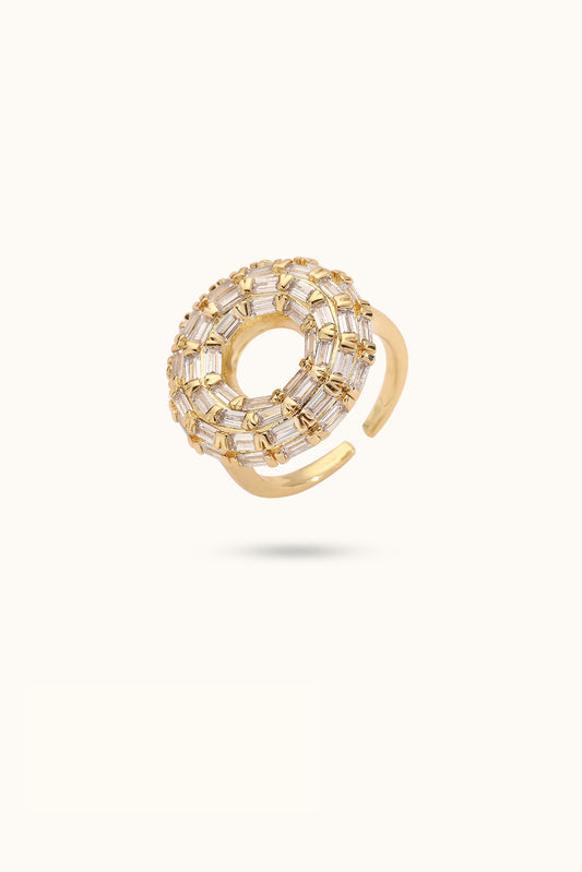 Sunflower Geometric Open Ring
