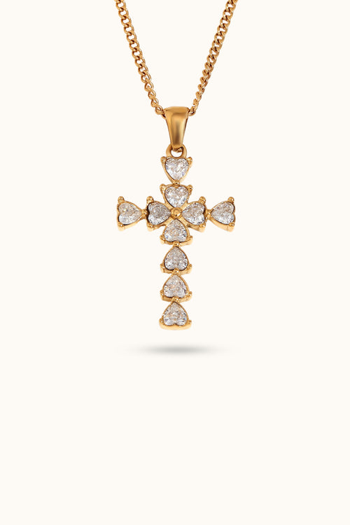 Teardrop Cross Pendant Necklace