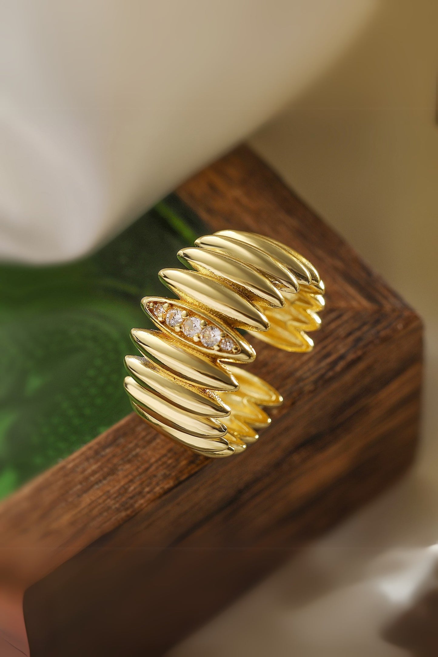 Teardrop Olive Diamond Ring
