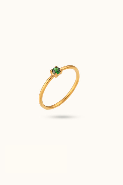 Thin Birthstone Tail Ring