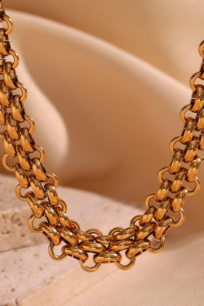 Three-layer braided chain necklace