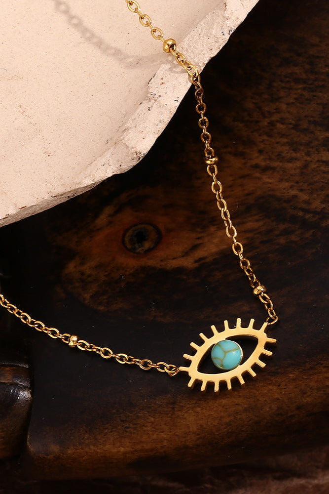 Turquoise All-seeing Eye Pendant Necklace
